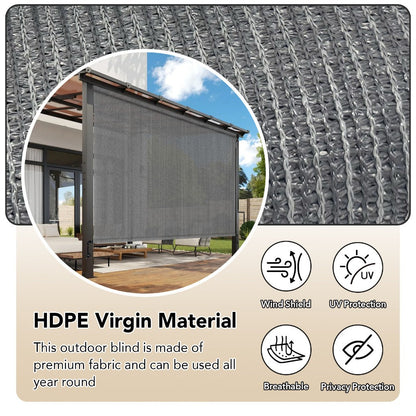 HDPE Outdoor Patio Roller Shade with UV Protection and Added Privacy detail image - detail view 5