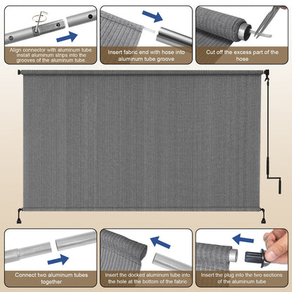 HDPE Outdoor Patio Roller Shade with UV Protection and Added Privacy detail image - detail view 6