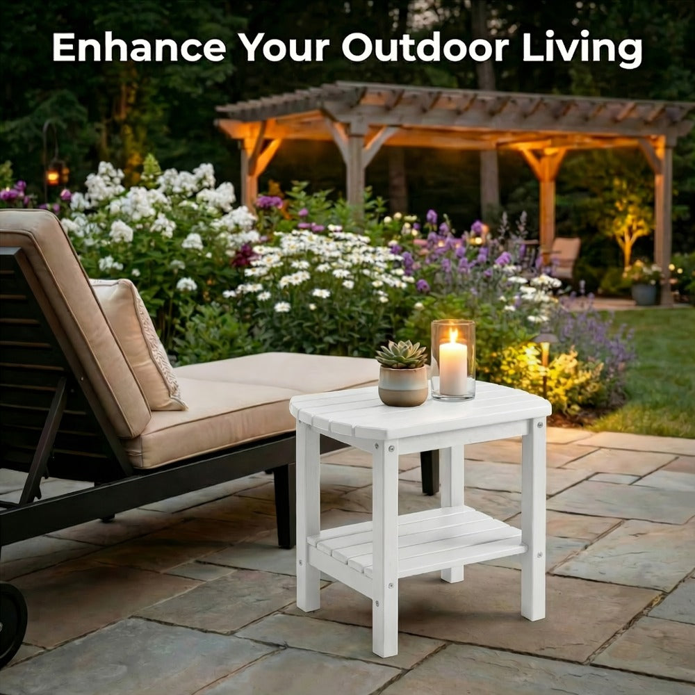 HDPE Outdoor Side Table with Weather-Resistant Finish for Outdoor Serving and Relaxation detail image - detail view 12