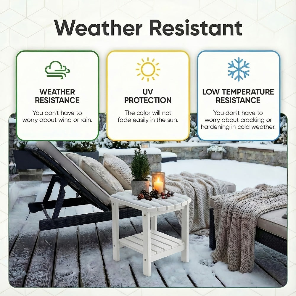 HDPE Outdoor Side Table with Weather-Resistant Finish for Outdoor Serving and Relaxation detail image - detail view 4