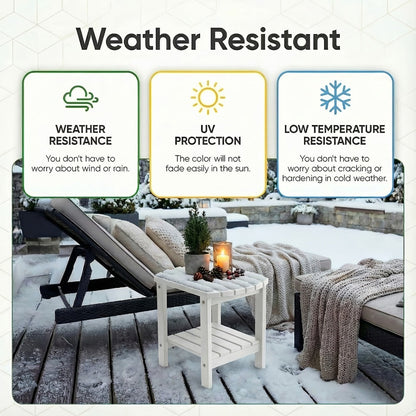 HDPE Outdoor Side Table with Weather-Resistant Finish for Outdoor Serving and Relaxation detail image - detail view 4