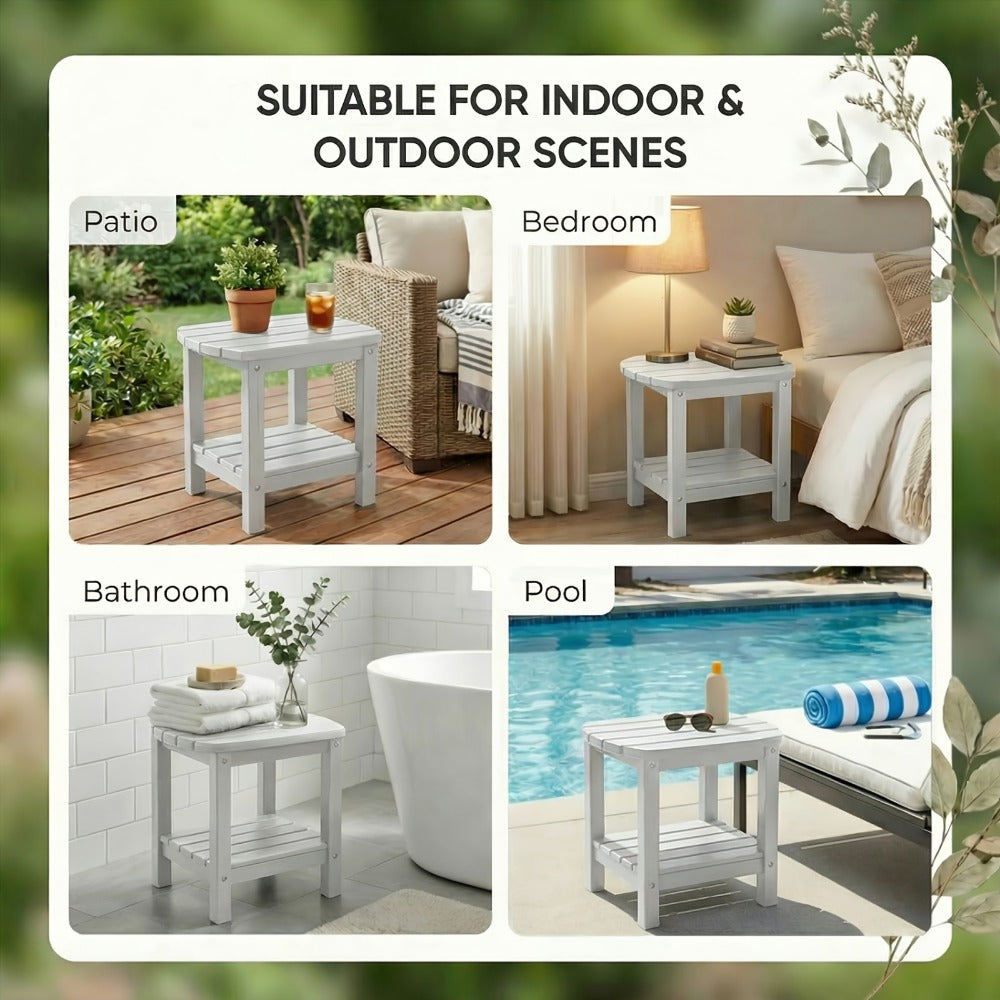 HDPE Outdoor Side Table with Weather-Resistant Finish for Outdoor Serving and Relaxation detail image - detail view 5