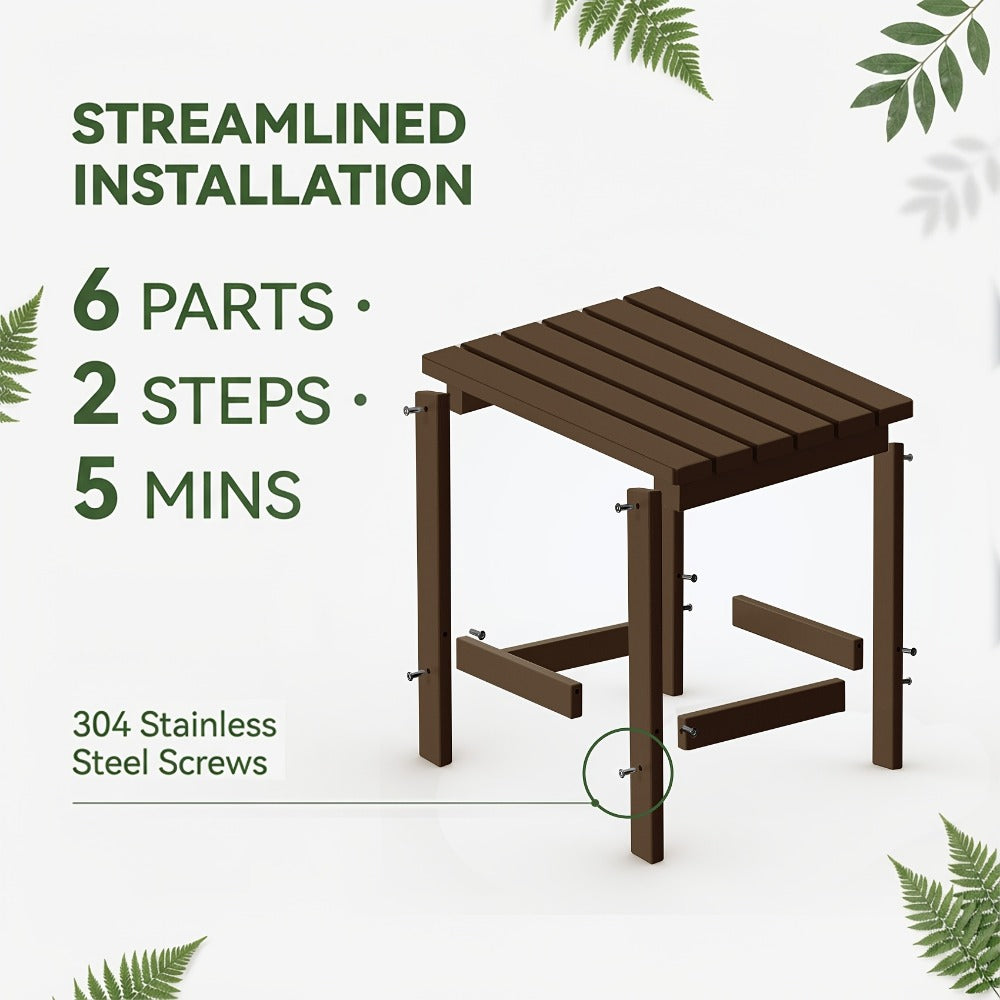 HDPE Outdoor Side Table with Weather-Resistant Finish and Multiple Color Options for Patio detail image - detail view 10