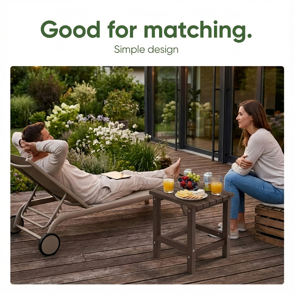 HDPE Outdoor Side Table with Weather-Resistant Finish and Multiple Color Options for Patio detail image - detail view 13