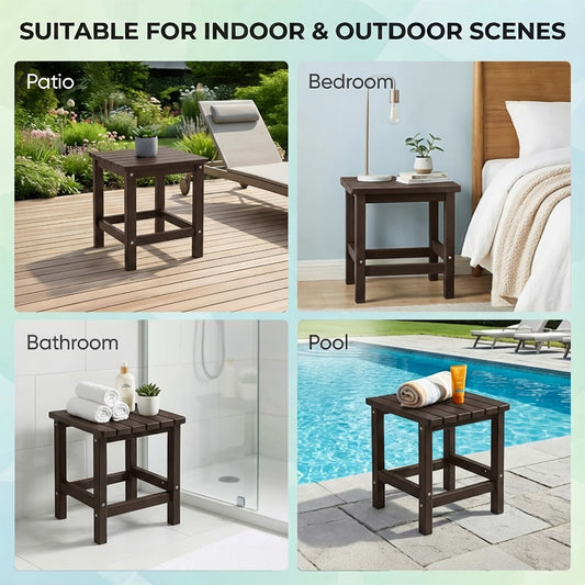 HDPE Outdoor Side Table with Weather-Resistant Finish and Multiple Color Options for Patio detail image