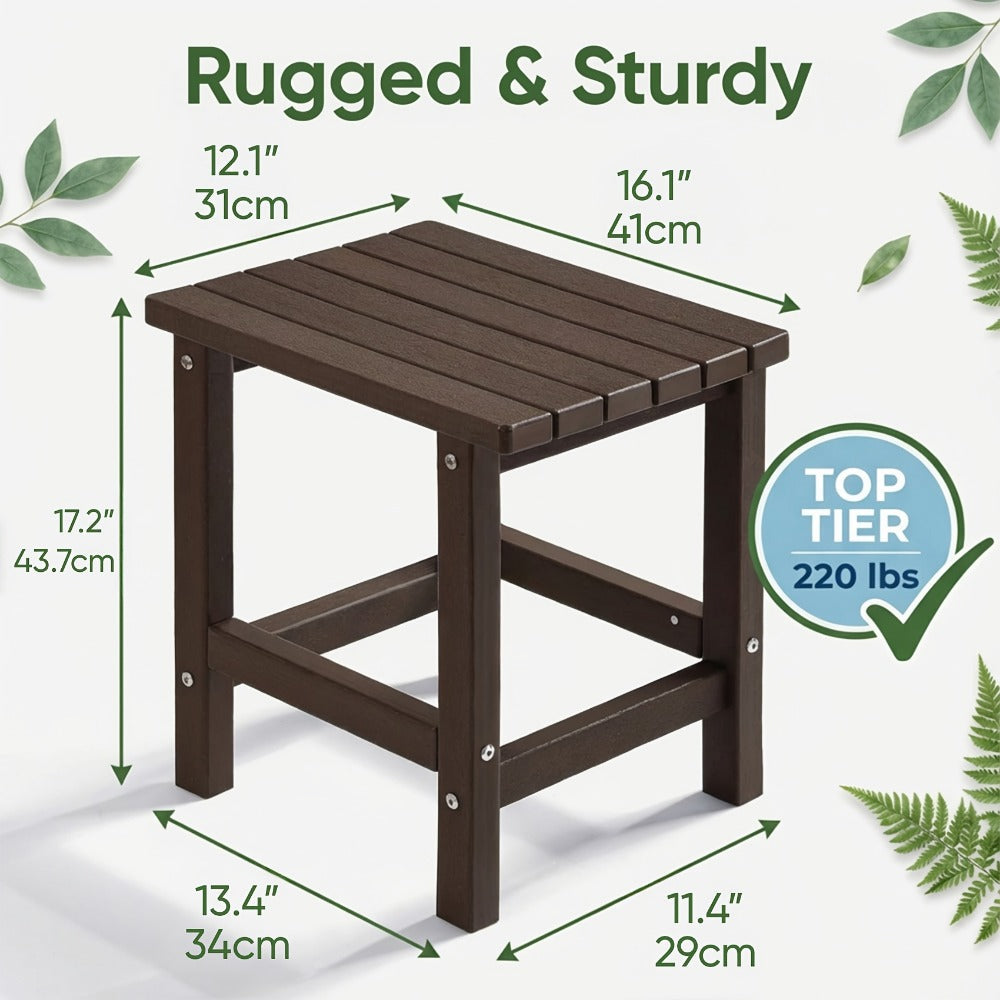 HDPE Outdoor Side Table with Weather-Resistant Finish and Multiple Color Options for Patio detail image - detail view 4