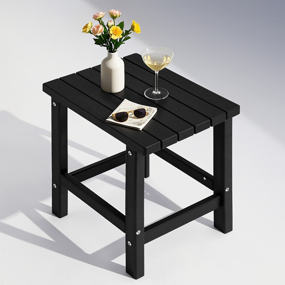 HDPE Outdoor Side Table with Weather-Resistant Finish and Multiple Color Options for Patio detail image - detail view 5
