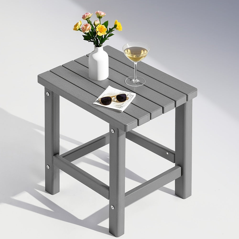 HDPE Outdoor Side Table with Weather-Resistant Finish and Multiple Color Options for Patio detail image - detail view 7