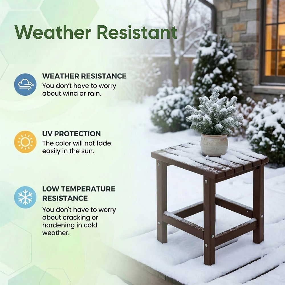 HDPE Outdoor Side Table with Weather-Resistant Finish and Multiple Color Options for Patio detail image - detail view 8