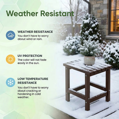 HDPE Outdoor Side Table with Weather-Resistant Finish and Multiple Color Options for Patio detail image - detail view 8