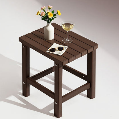 HDPE Outdoor Side Table with Weather-Resistant Finish and Multiple Color Options for Patio detail image - detail view 9