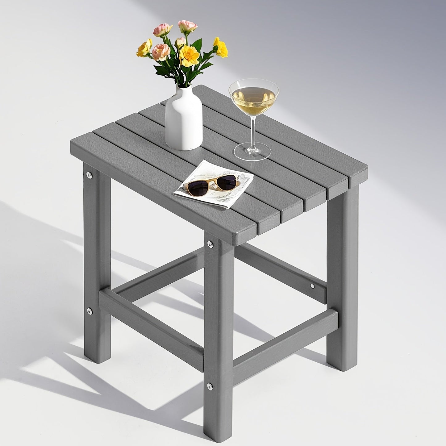 Outdoor Side Table shown in the Grey option