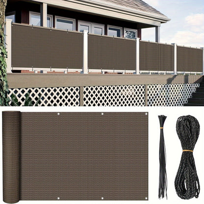 Privacy Screen Fence shown in the Brown option