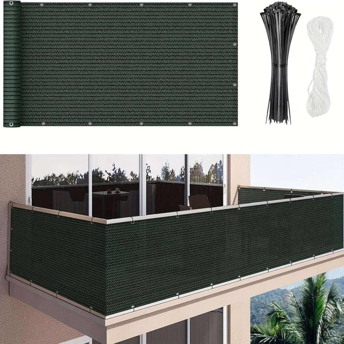 Privacy Screen Fence shown in the Green option