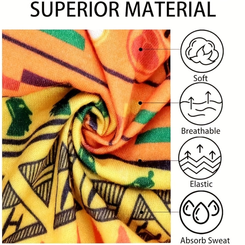 Headband for Women - African Set for 4 Pcs Boho Wide Headscarf, Yoga Hair Bands, Earrings & - product detail view 3