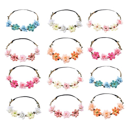 Headband for Women - Boho Floral Crown 12pcs - Adjustable Tiara Set for - Bohemian Bridal - product detail view 3