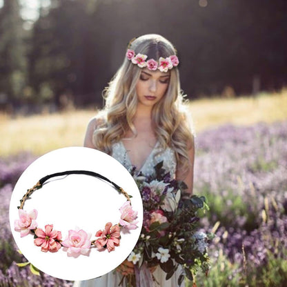Headband for Women - Boho Floral Crown 12pcs - Adjustable Tiara Set for - Bohemian Bridal - product detail view 7