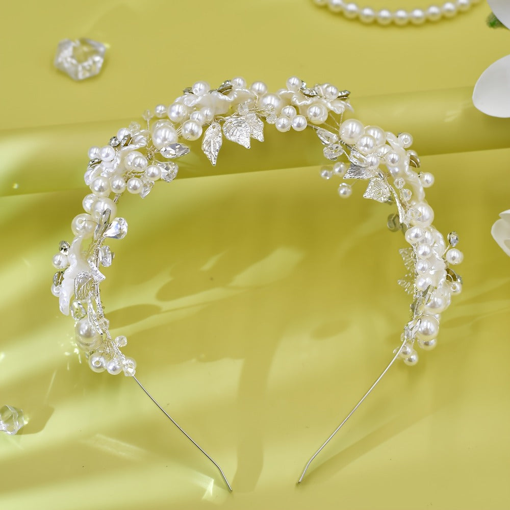 Headband for Women - Boho Floral Crown Bridal Headpiece - Handmade Resin Wedding Hair Accessory - product detail view 9