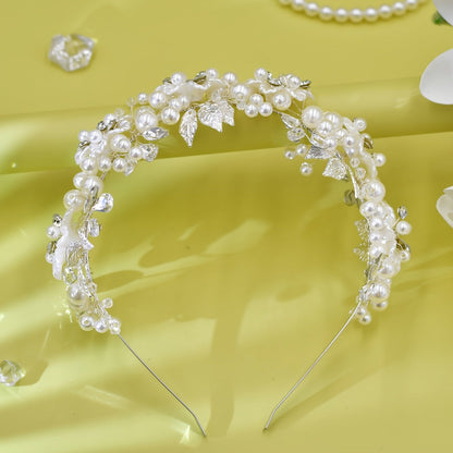 Headband for Women - Boho Floral Crown Bridal Headpiece - Handmade Resin Wedding Hair Accessory - product detail view 9