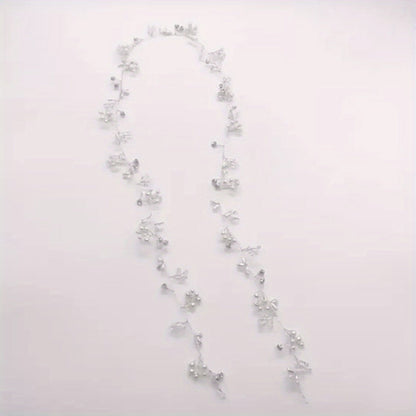 Headband for Women - Pearl Rhinestone Bridal Silver Soft Chain Imitation Pearl Hair Band - product detail view 8