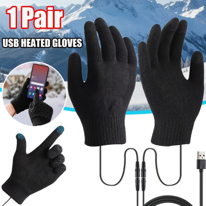 Heated Gloves - USB Electric Hand Warmers Full Finger Touchscreen Anti-Slip for Men Women - product detail view 3