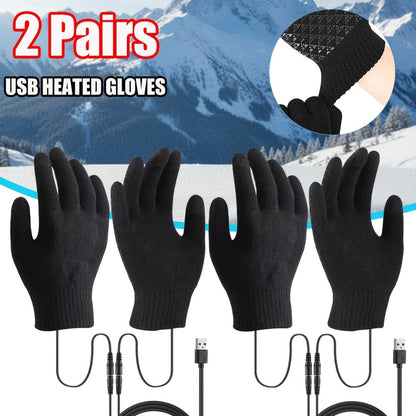 Heated Gloves - USB Electric Hand Warmers Full Finger Touchscreen Anti-Slip for Men Women - product detail view 5
