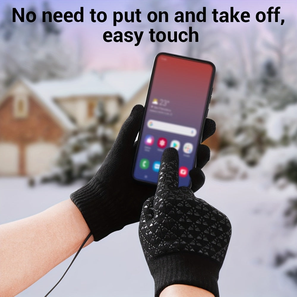 Heated Gloves - USB Electric Hand Warmers Full Finger Touchscreen Anti-Slip for Men Women - product detail view 6