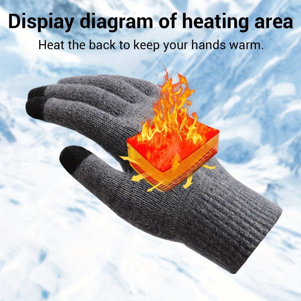 Heated Gloves - USB Electric Hand Warmers Full Finger Touchscreen Anti-Slip for Men Women - product detail view 11