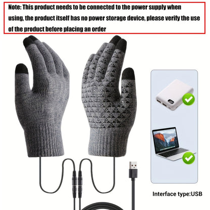 Heated Gloves - USB Electric Hand Warmers Full Finger Touchscreen Anti-Slip for Men Women - product detail view 13