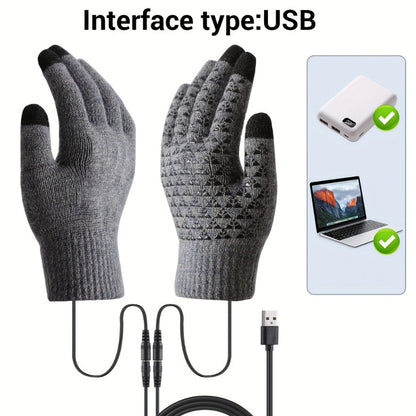 Heated Gloves - USB Electric Hand Warmers Full Finger Touchscreen Anti-Slip for Men Women - product detail view 16