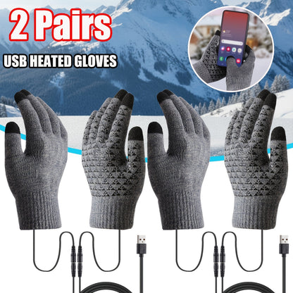 Heated Gloves - USB Electric Hand Warmers Full Finger Touchscreen Anti-Slip for Men Women - product detail view 19