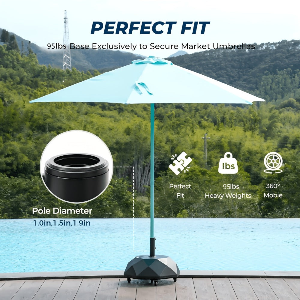 Heavy-Duty HDPE Umbrella Base with Rolling Wheels for Outdoor Shade and Protection detail image - detail view 11