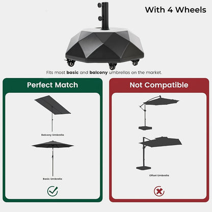 Heavy-Duty HDPE Umbrella Base with Rolling Wheels for Outdoor Shade and Protection detail image