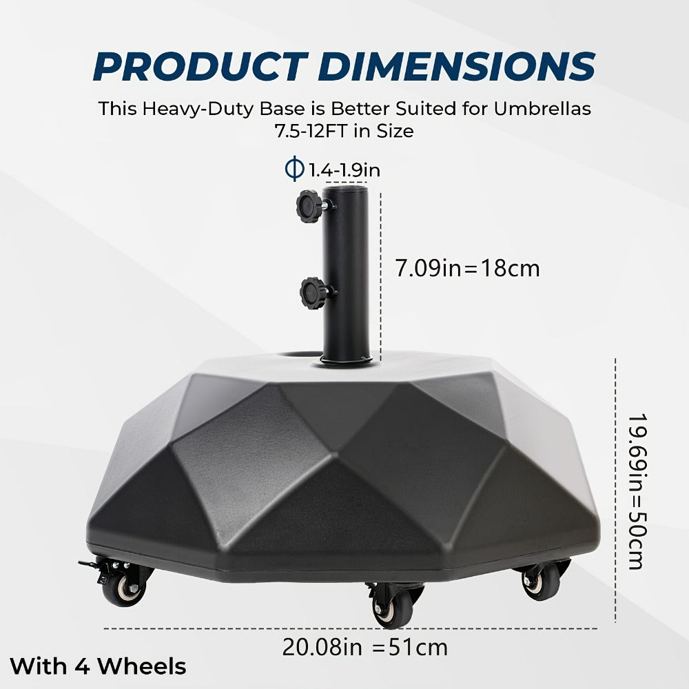 Heavy-Duty HDPE Umbrella Base with Rolling Wheels for Outdoor Shade and Protection detail image - detail view 4