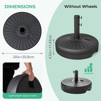 Heavy-Duty HDPE Umbrella Base with Rolling Wheels for Outdoor Shade and Protection detail image - detail view 6