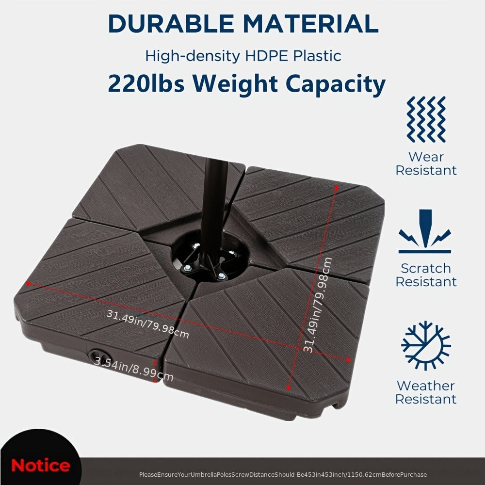 Heavy-Duty HDPE Umbrella Base with Rolling Wheels for Outdoor Shade and Protection detail image - detail view 7