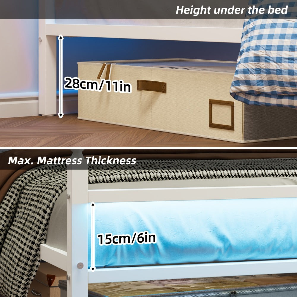 Heavy-Duty Metal Bed Frame with Charging Station and LED Lighting detail image - detail view 6