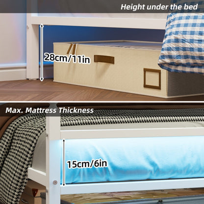 Heavy-Duty Metal Bed Frame with Charging Station and LED Lighting detail image - detail view 6