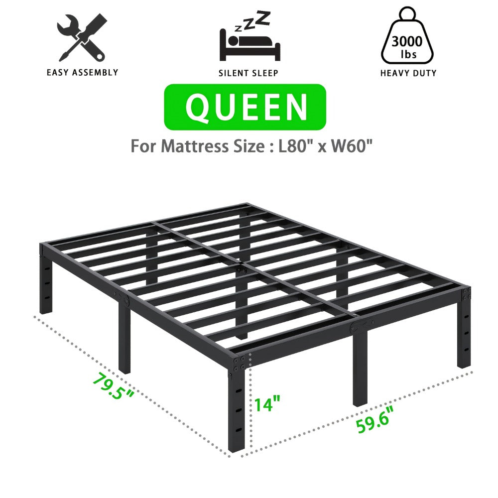 Heavy-Duty Metal Bed Frame with No Box Spring Needed for Bedroom detail image - detail view 4
