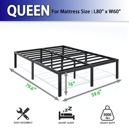 Bed Frame shown in the QUEEN, 16inch option