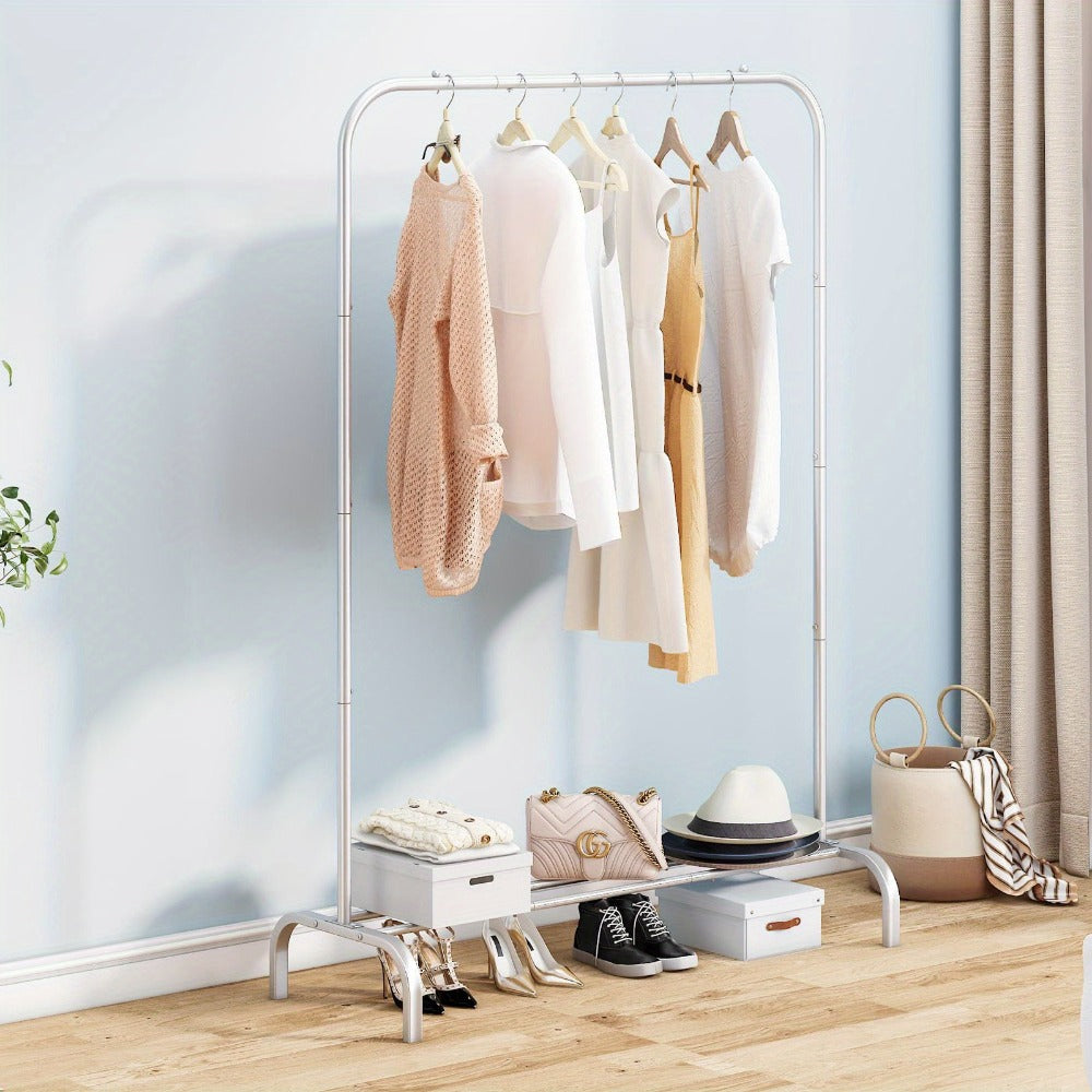 Heavy-Duty Metal Clothes Rack with Rolling Wheels and Large-Capacity Storage detail image - detail view 12