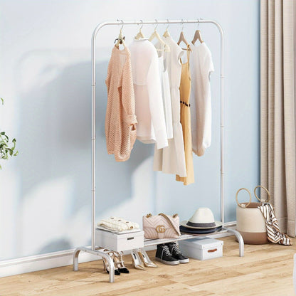 Heavy-Duty Metal Clothes Rack with Rolling Wheels and Large-Capacity Storage detail image - detail view 12