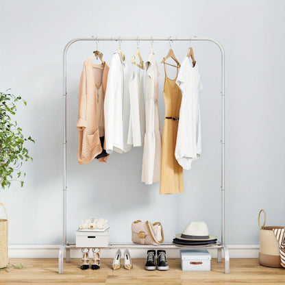 Heavy-Duty Metal Clothes Rack with Rolling Wheels and Large-Capacity Storage detail image - detail view 7