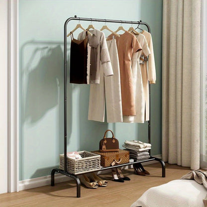 Heavy-Duty Metal Clothes Rack with Rolling Wheels and Large-Capacity Storage detail image - detail view 8