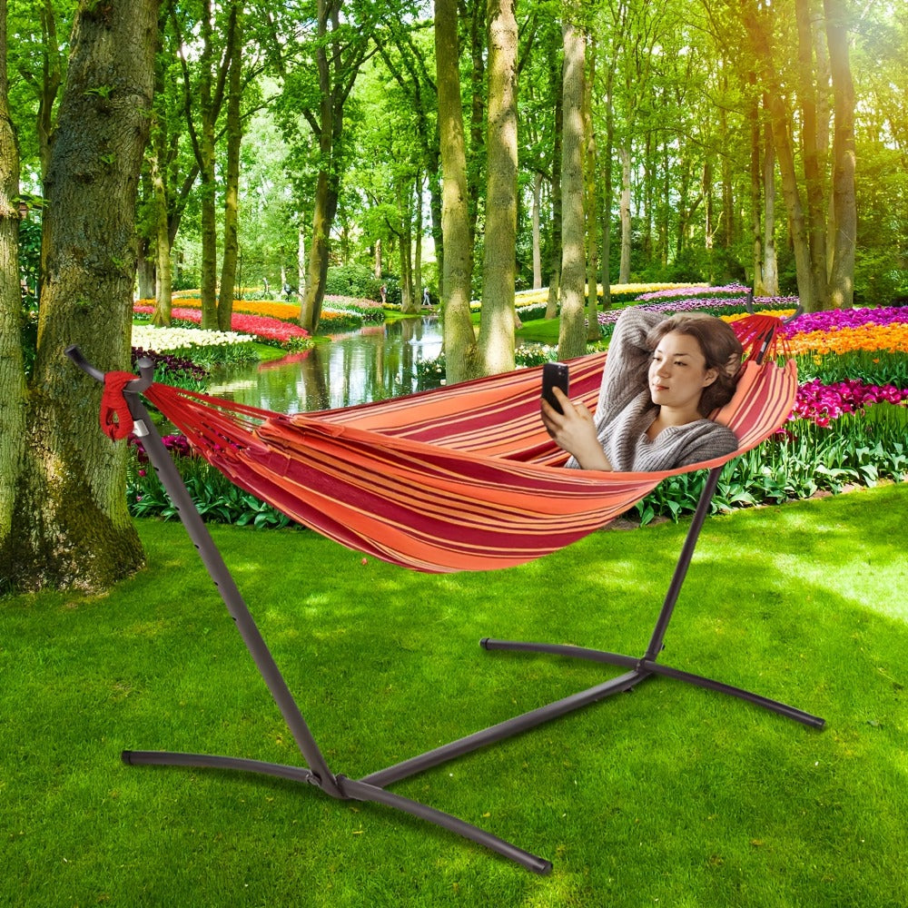 Hammock Stand shown in the Blue option