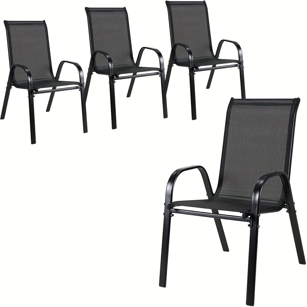 Patio Dining Chair shown in the Black option