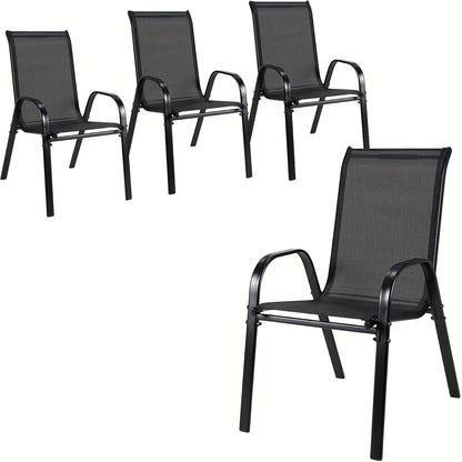 Patio Dining Chair shown in the Black option