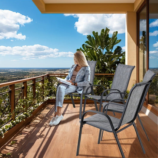 Patio Dining Chair shown in the Brown-4pc option