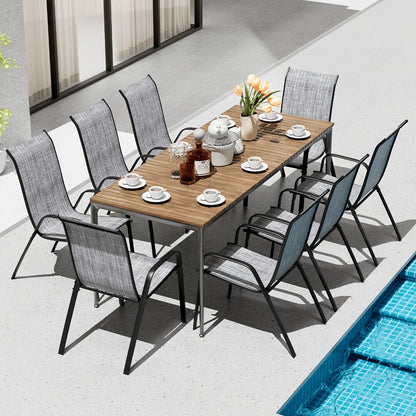 Heavy-Duty Patio Dining Chair with Armrests and Stackable Design detail image - detail view 19