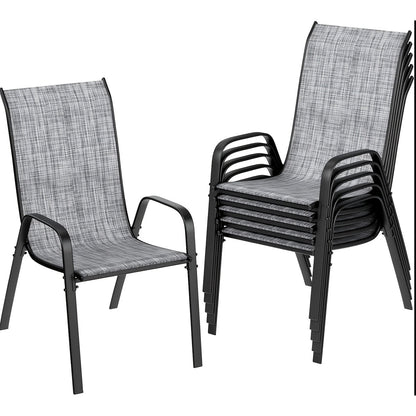 Patio Dining Chair shown in the Gray-6pcs option